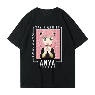 เสื้อยืดโอเวอร์ไซส์เสื้อยืดแขนสั้น พิมพ์ลาย Spy X Family Spy Play House Ania น่ารัก ทรงหลวม สําหรับผู้หญิงS-3XL