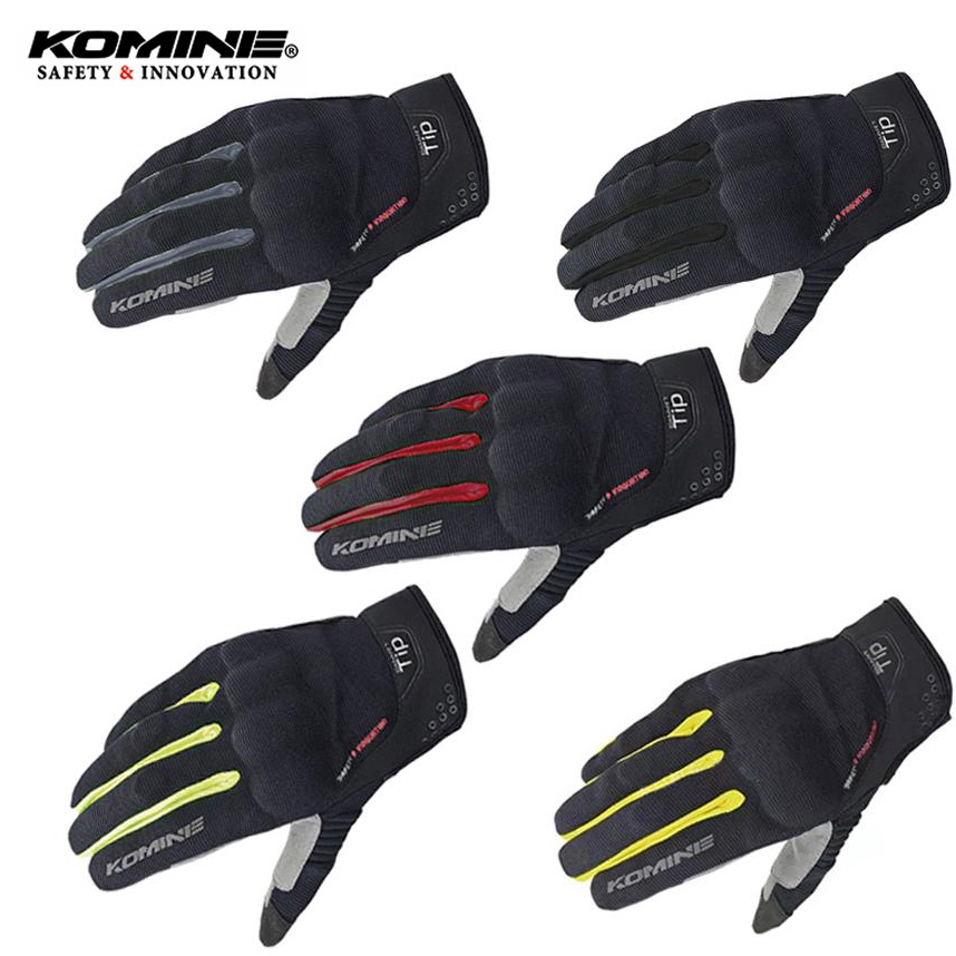 ถุงมือ Komine GK183 ถุงมือป้องกันตาข่าย Brave ถุงมือหน้าจอสัมผัสรถจักรยานยนต์ Four Seasons ถุงมือขี่
