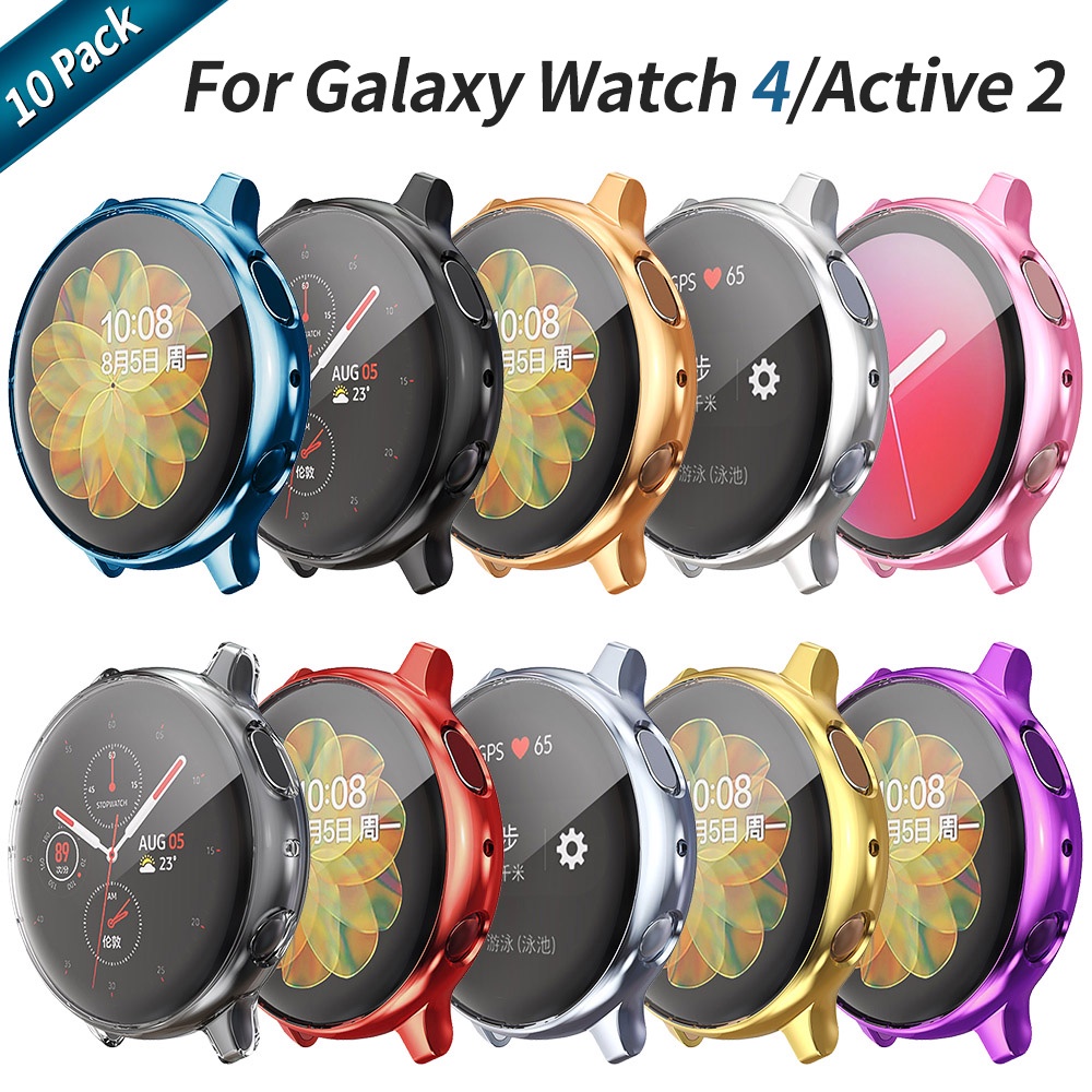 10 Pack Soft Screen Protector Cover for Samsung Galaxy Watch 4 Active 2 Case 44mm 40mm Active2 Thin TPU Bumper Light Acc