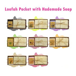 เซ็ทสบู่แฮนด์เมด&amp;ใยบวบขัดผิว  100g. Loofah Pocket with Hademade Soap