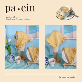 panpan.paein  |  ผ้าโพกผมแบบมีระบาย ลายสก้อตสีเหลืองมัสตาร์ด ผ้า Cotton 100%