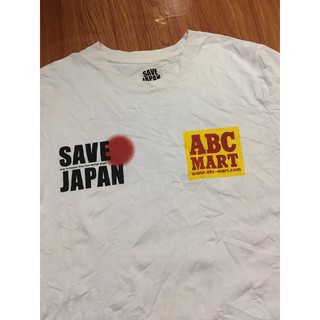 เสื้อยืดผ้าฝ้าย เสื้อยืดญี่ปุ่นมือสอง SAVE JAPAN X ABC MART (2011) Size S มือ2