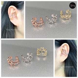 มาใหม่✨ส่งของทุกวัน🌈Ear Cuff รูปดาว สวยเก๋ แบบบาง งานโรเดียมอย่างดี เกี่ยวหู หนีบหู (1 ชิ้น)