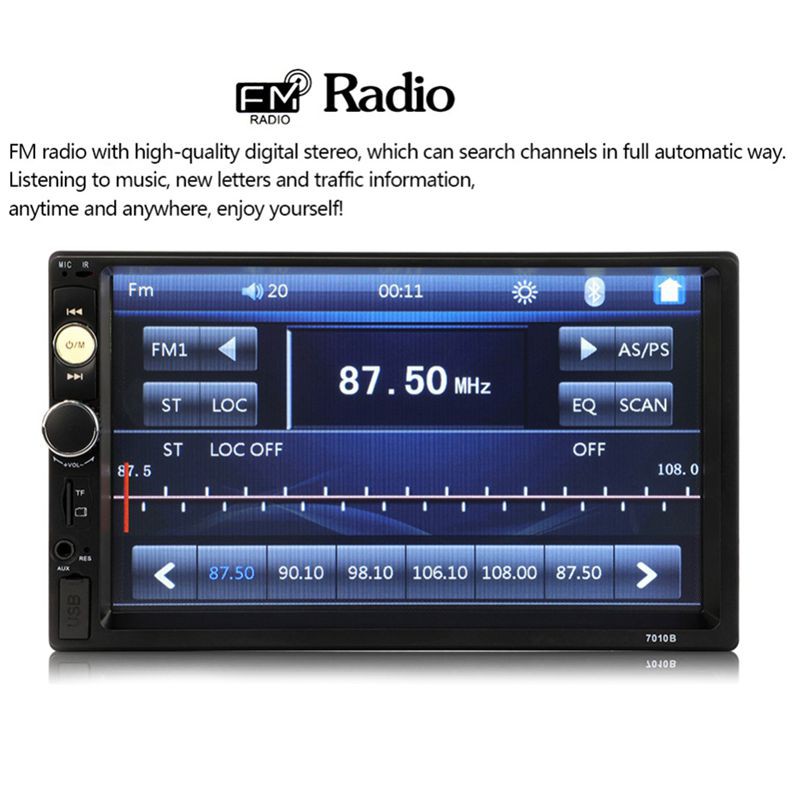 Upgrade 7010B 2 Din Car Radio 7 inch Player Mp5 Press Screen Bluetooth ...