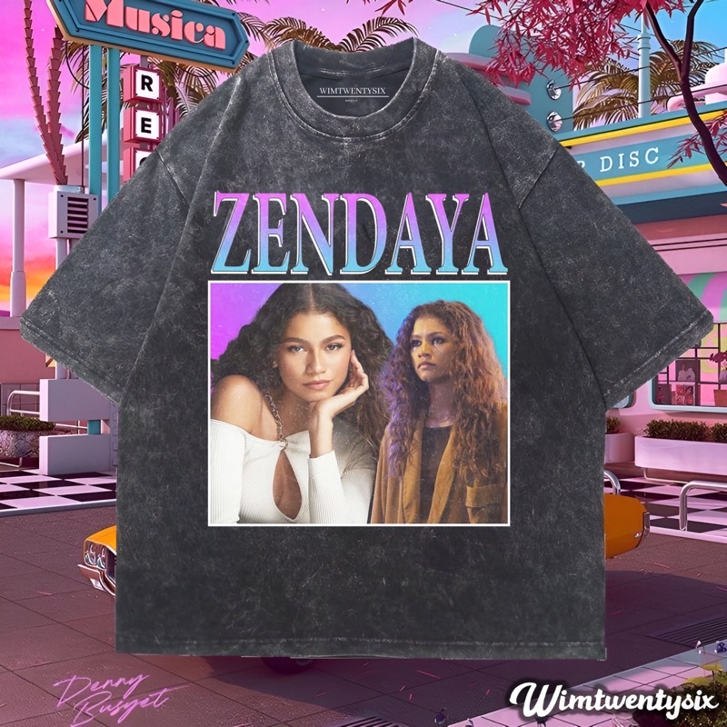 ZENDAYA HOMAGE WASHING VINTAGE TEE (OVERSIZE WASHED T-SHIRT)