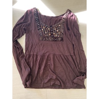 เสื้อแขนยาวผู้หญิง สีน้ำตาล อก 24-28 นิ้ว