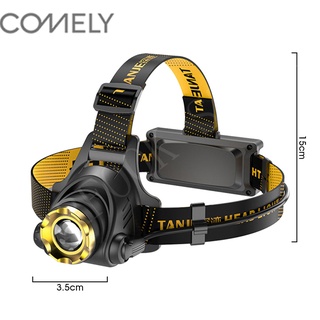 COMELY ไฟฉายคาดหัวT6 ไฟฉายติดศรีษะ ไฟฉายแรงสูง Outdoor ไฟฉายชาร์จไฟ USB Rechargeable Headlight ไฟฉายติดหน้าผาก ขนาดเล็ก ไฟฉายคาดหัวมินิ พกพาง่ายสะดวก นน้ำ กันกระแทก Headlamp