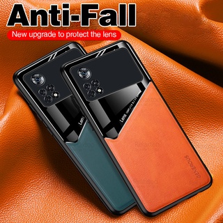 For Xiaomi Poco X4 Pro 5G Case Leather Car Magnetic Holder Cover Pocco PocoX4Pro Pocox4 X 4 X4Pro Shockproof Acrylic Back Fundas