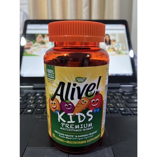 Natures Way, Alive! Kids, Premium Multivitamin, Cherry, Orange &amp; Grape, 90 Gummies