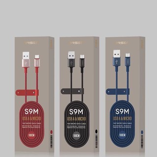 สายชาร์จเร็วORSEN รุ่น S9M สายชาร์จMICROคุณภาพสูง ไนลอนถัก USB Data Cable 2.1A Fast Charging Cable ของแท้ รับประกัน1ปี