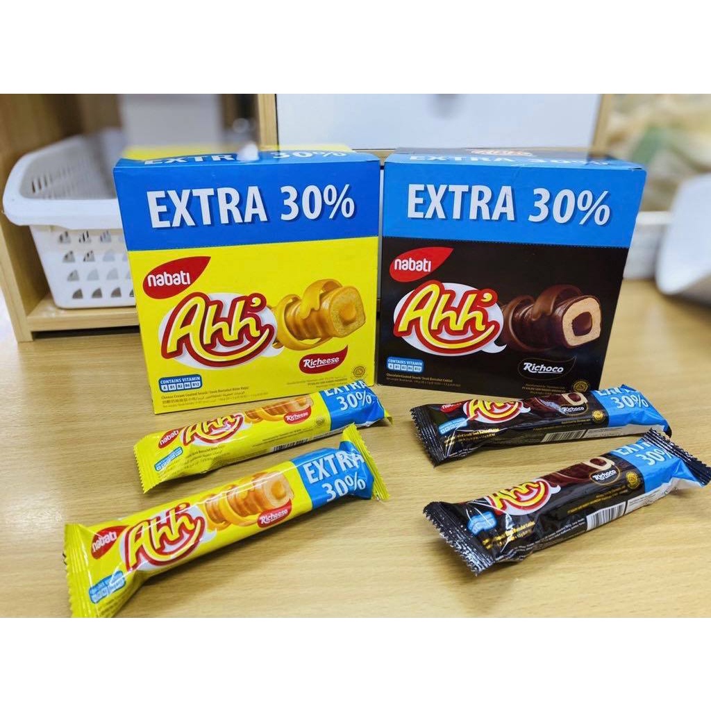 2รส พร้อมส่ง Ahh CHEESE Nabati ข้าวโพดอบกรอบเคลือบและสอดใส้ชีส1กล่อง20แท่ง