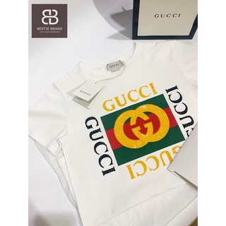 ❌ขายแล้ว❌ Used Like New Gucci White Logo T-shirt Year 2020 (Shop Thai) รุ่นฮิตผู้หญิง! แท้ 100% (ไม่แท้ยินดีคืนเงิน)