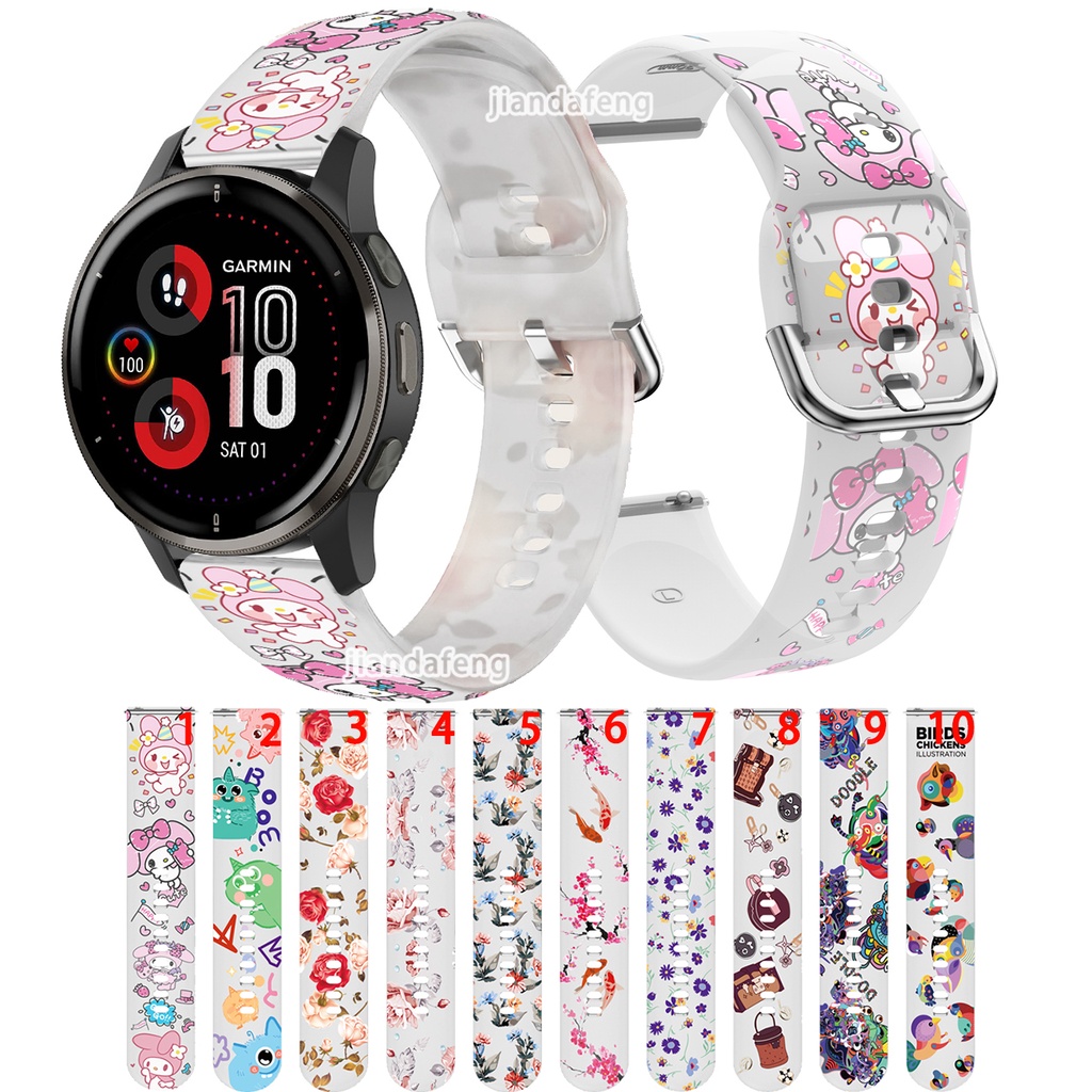 สายนาฬิกาข้อมือ พิมพ์ลายน่ารัก สําหรับ Garmin Venu 3 2 Plus 43 มม. 45 มม.