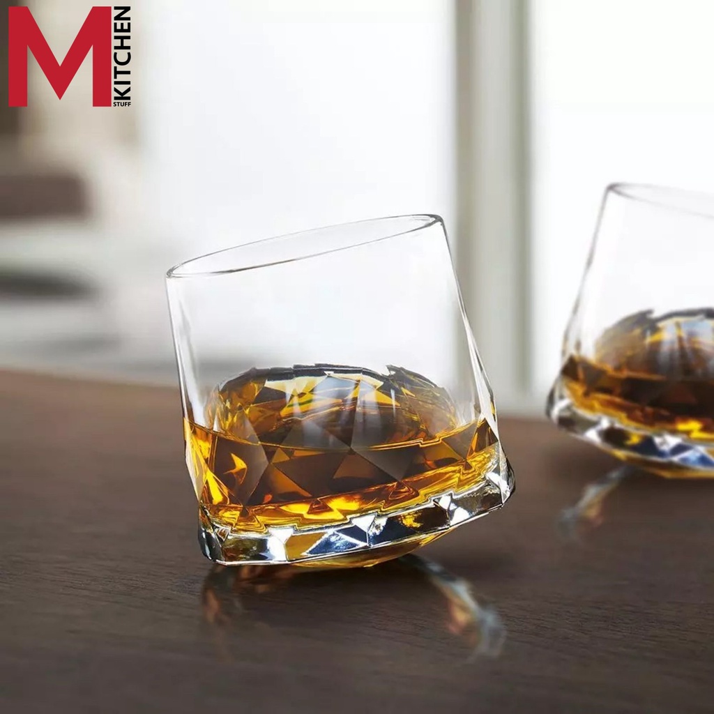 M KITCHEN P02880 OCEAN แก้วน้ำ แก้วเหล้าลูกข่าง CONNEXION WHISKY ROCK 305 ml (A2)