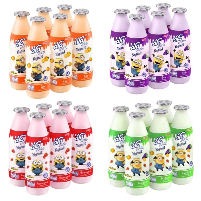 Deedo 20% Juice with Yogurt ดีโด้ เครื่องดื่มน้ำผลไม้ 20% ผสมโยเกิร์ต 1 แพค 300 มล. x 6 ขวด (เลือกรส