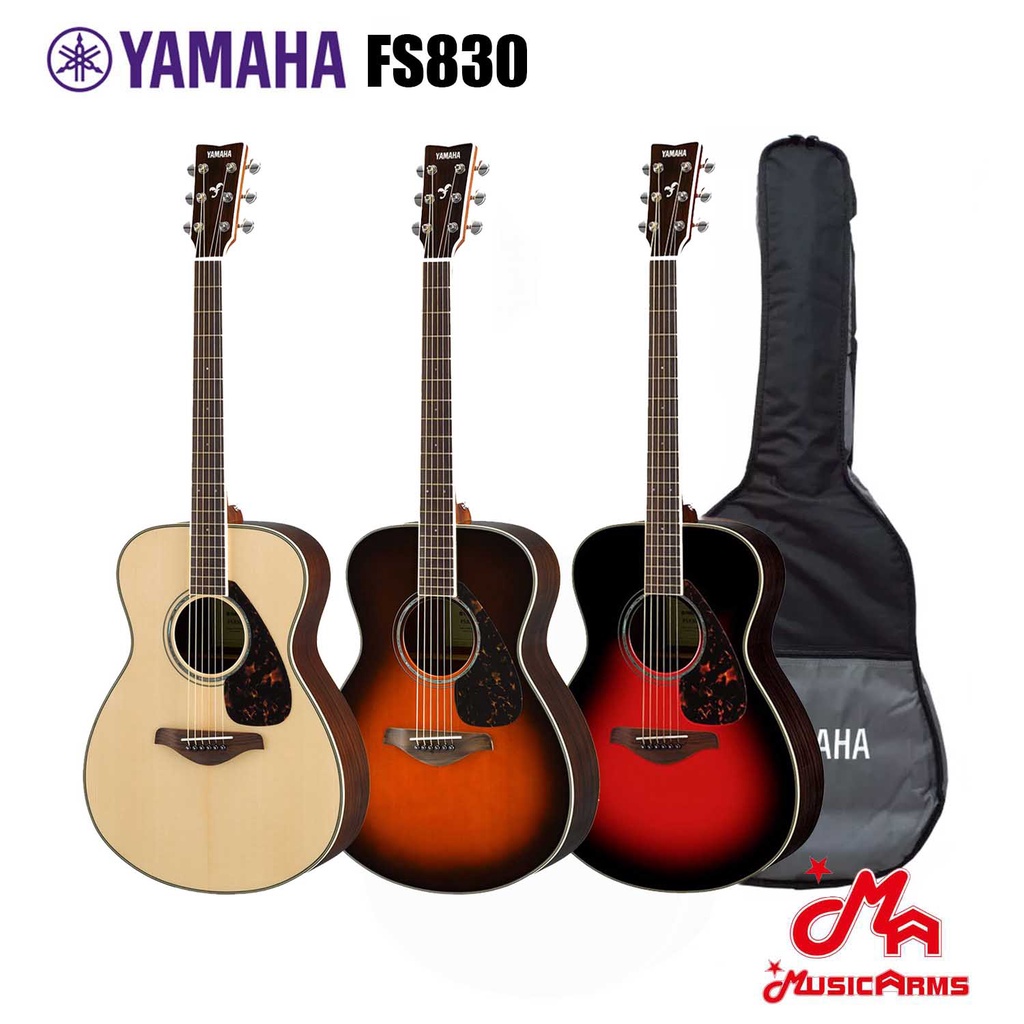 Yamaha FS830 กีตาร์โปร่ง 40 นิ้ว ยามาฮ่า รุ่น F830 แถมฟรีกระเป๋าของแท้ Yamaha + ประกันศูนย์ 1 ปี Mus
