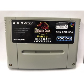 ตลับ SFC Jurassic Park Part 2: The Chaos Continues (USA)( ตลับ Repro) Super famicom ภาคภาษาอังกฤษ