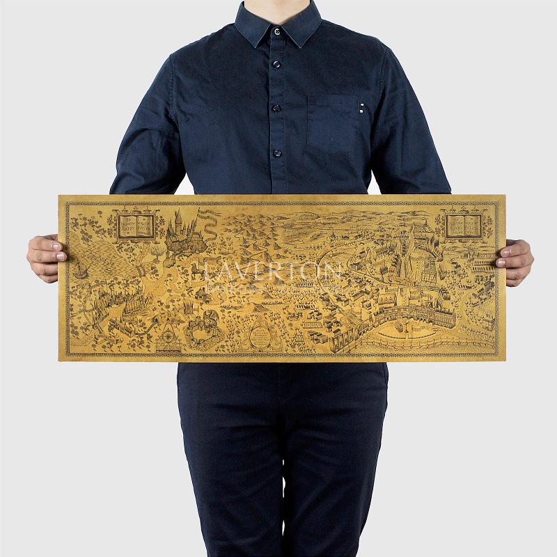 โปสเตอร์กระดาษคราฟท์ Harry Potter'S Magic World ขนาด 72X26 ซม