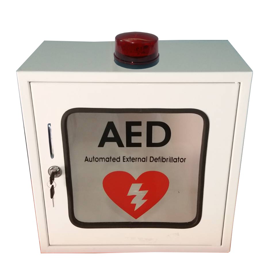 ตู้ AED แบบแขวน มีสัญญาณไฟและเสียง ใส่ได้ทุกยี่ห้อ