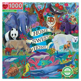 eeBoo Planet Earth 1000 Pc Sq Puzzle จิ๊กซอว์รูปสัตว์ต่างๆบนโลก แบบ 1000 ชิ้น