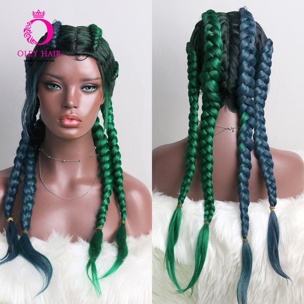 BBlack Synthetic Wig With Baby Hair Drag Queen Hand Braided 20-24 Inch ...