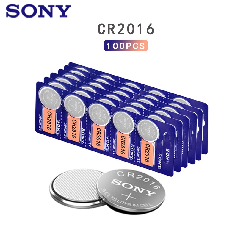 100Pcs Sony 3V CR2016 Lithium Coin Cells Button Battery CR 2016DL2016 KCR2016 LM2016 BR2016 For Watc
