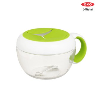 OXO ถ้วยใส่ขนม แบบพกพา สีเขียว l Flippy™ Snack Cup with Travel Cover Green ของแท้ 100%