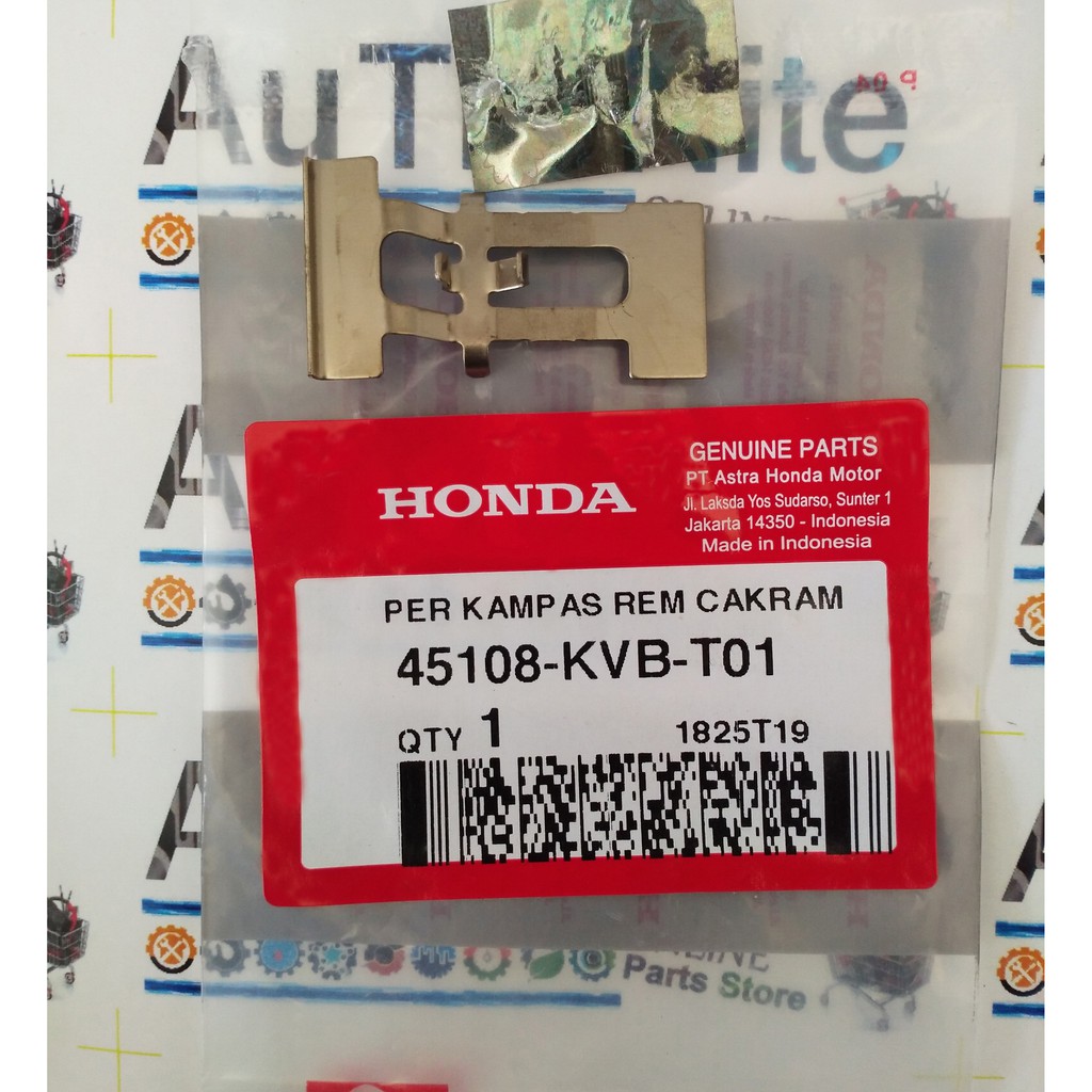 ผ้าเบรคหน้า SPRING PAD CALIPER 45108-KVB-T01 Original Honda BeAT Pop Street Scoopy Spacy Vario 110 G