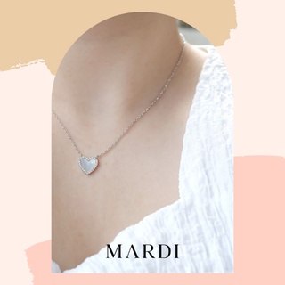 Mardi Jewelry เครื่องประดับหัวใจเงินแท้ 925 Pearly Heart Necklace
