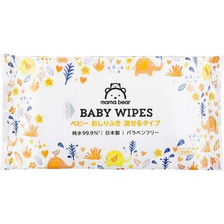 Mama Bear Flushable Wipes for Babies 60 แผ่น