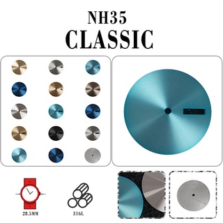 หน้าปัดนาฬิกาข้อมือ สีพื้น ไม่มีสเกล 28.5 มม. 3D สําหรับ NH35 36 Movement