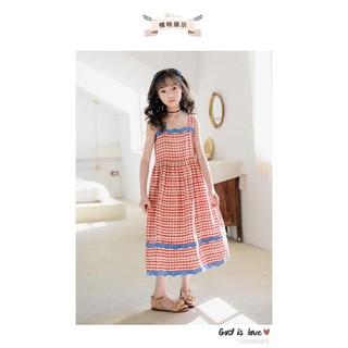 Maxi dress ลายสก็อตสีแดง / C60