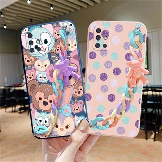 เคสโทรศัพท์มือถือ ขอบสี่เหลี่ยม พิมพ์ลายจุด StellaLou พร้อมสายคล้อง สําหรับ Samsung Galaxy A12 A31 A32 4G A52 A72 5G A11 A51 A20S M42