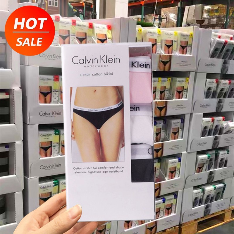 UWR*Calvin Klein กางเกงในผู้หญิงCK เนื้อผ้า(3ตัวราคาพิเศษ438฿พร้อมกล่อง+ถุง)ดูดซับเหงื่อ เนื้อผ้าระบายอากาศได้
