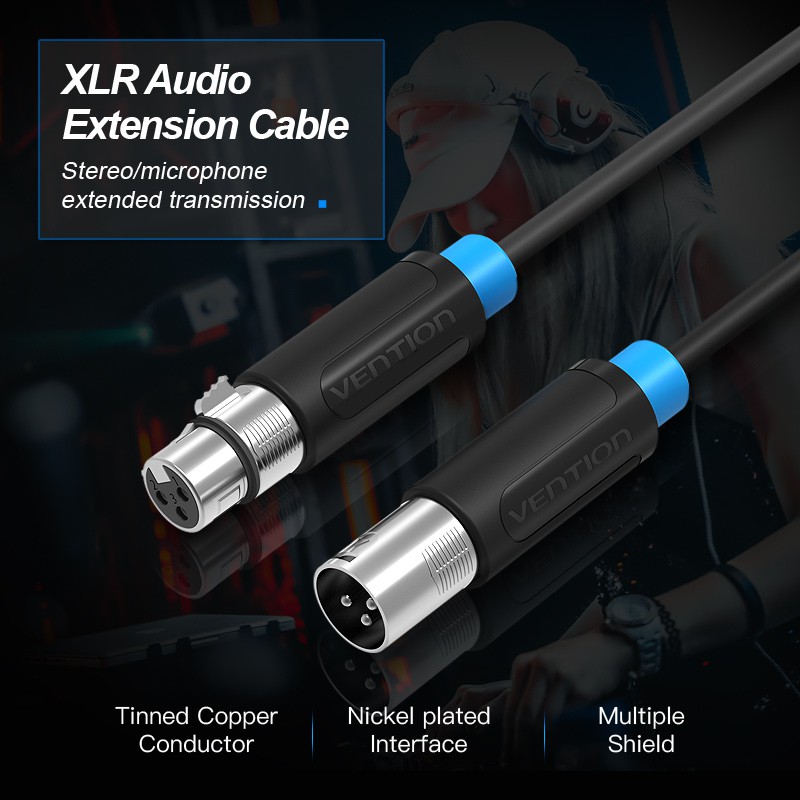 Vention Cannon XLR Audio Extension Cable male to female รูปที่ 2