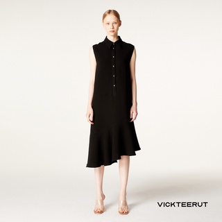 VICKTEERUT Re-Edition Sleeveless Shirt Collar Dress  เดรสแขนกุด ปกเชิ้ต