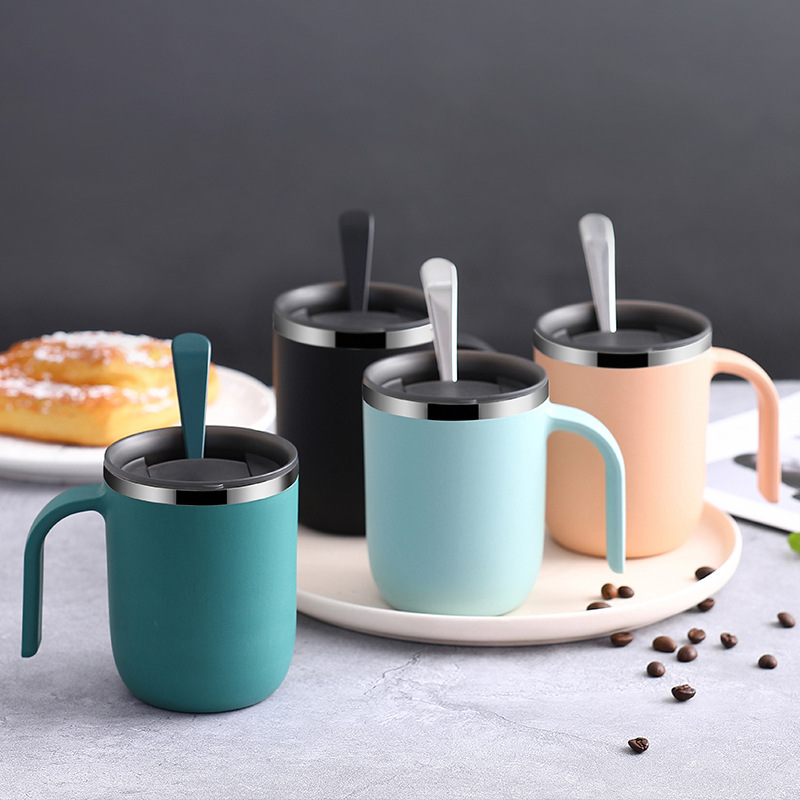 Cups, Mugs & Glasses 79 บาท สำนักงาน 304 สแตนเลสถ้วยกาแฟแก้วเป็นกลุ่มสร้างสรรค์ฟางข้าวสาลีถ้วยนม Home & Living