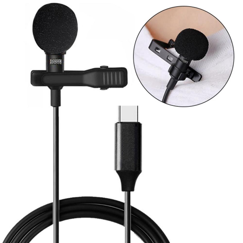 Universal Portable Mini HD Microphone /  Type-C Plug Mic Hands-Free Clip On Recorder Mic / Type-C USB Mini Clip-on  Lapel Microphone