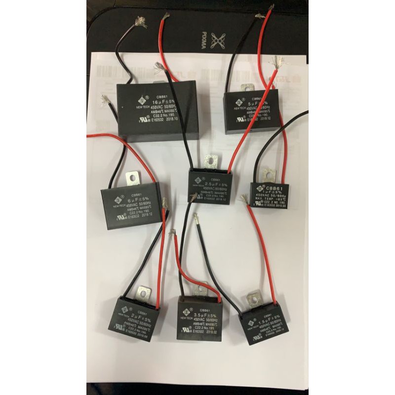 แค๊ป คาปา พัดลม แค๊ปมอเตอร์ แค๊ปพัดลม 1.0/1.2/1.5/1.8/2.0/2.5/3/3.5/4/5/6/7/8/9/10/12/15/16UF มีสาย - รูปที่ 4