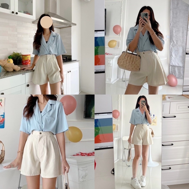 กางเกงลูกฟูกสีครีมDOLLAR