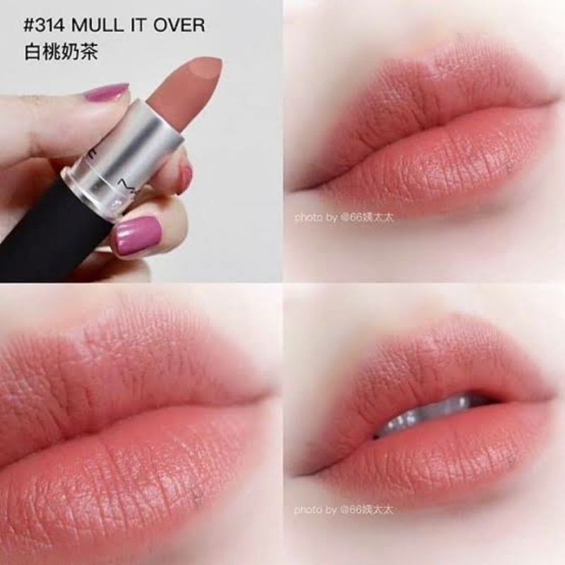 ลิปMAC สี Mull It Over: Dirty Peach (314)รุ่น Powder Kiss นู้ดผู้ดีมากก ขายดีมากกเช่นกัน เหลือแท่งสุ