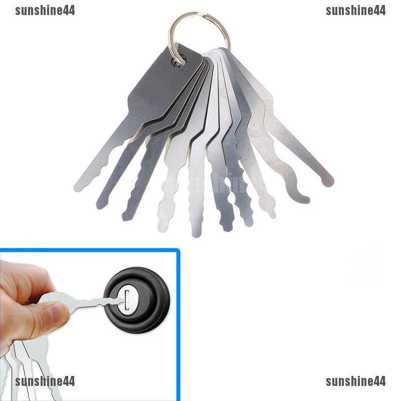 S4 10pcs Stainless Steel Keys Car Door Opener Unlocking Repairing Tools Kit