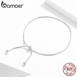 Bamoer สร้อยข้อเท้า เงินแท้ 925 รูปงู ปรับได้ เครื่องประดับสําหรับผู้หญิง SCT016