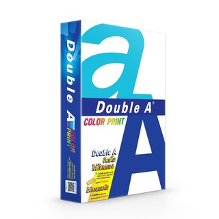 กระดาษถ่ายเอกสาร A4 90แกรม 500แผ่น Double A Color Print Copy paper A4 90 grams 500 sheets Double A Color Print