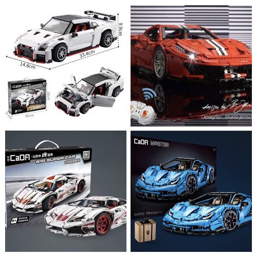 ของเล่นเด็ก รถบังคับ CaDA Technic Building Block AWD Super Racing Car Model Bricks Toy รถแข่ง ไร้สาย