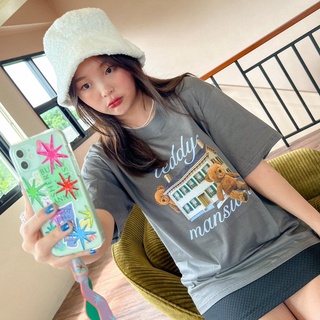 Tee เสื้อยืดครอป {ลด20% Code : WGVTJU} 🍋พร้อมส่ง ♡MEXOCUTE เสื้อยืดผ้าCotton100% ( Teddy Mension )