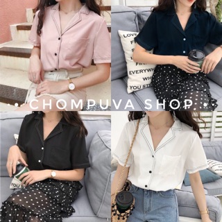 พร้อมส่ง🍿basic shirts เสื้อเชิ้ตแต่งขอบน่ารัก🎠