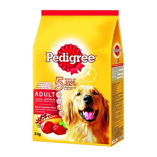 🔥สินค้าขายดี!! เพดดิกรี อาหารสุนัข รสเนื้อวัว 3 กิโลกรัม PEDIGREE Beef 3 kg.