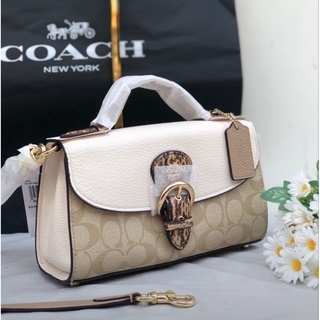 💚แท้💯 พร้อมส่ง💚ครอสบอดี้ สายถอดได้ ขนาด 9 นิ้ว COACH CA427 Kleo Top Handle In Blocked