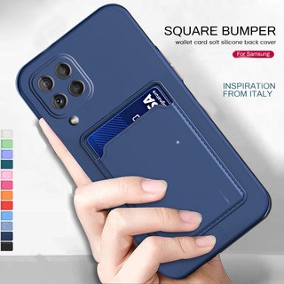 เคสโทรศัพท์มือถือซินิ่ม Tpu สีพาสเทล กันกระแทก สำหรับ ซัมซุง Samsung Galaxy A21S A22S A31 A11 A51 A71 A22 M32 M22 4G 5G เคสมีช่องใส่บัตร Phone Case Cover